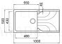 ELLECI stone mass kitchen sink EGO 480 Aluminium 100x50 cm