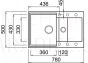 ELLECI akmens masas virtuves izlietne EASY 325 Espresso 78x50 cm