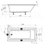 RAVAK rectangular acrylic bathtub 10° Slim 170x75