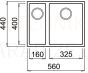 ELLECI akmens masas virtuves izlietne QUADRA 150 UNDERMOUNT Balts 56x44 cm