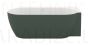 RAVAK brīvi stāvoša akrila vanna Freedom Corner II TEC 175х86 L/R Grey Green (notekas vāks-balts)