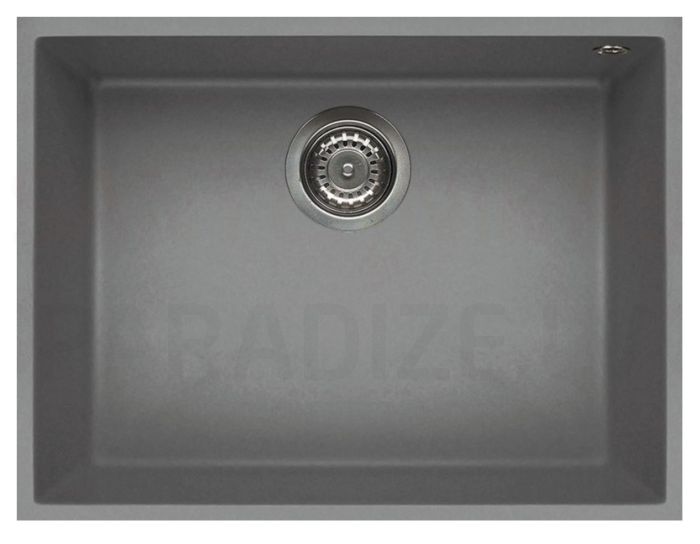 ELLECI stone mass kitchen sink QUADRA 110 UNDERMOUNT Light grey 58x44 cm