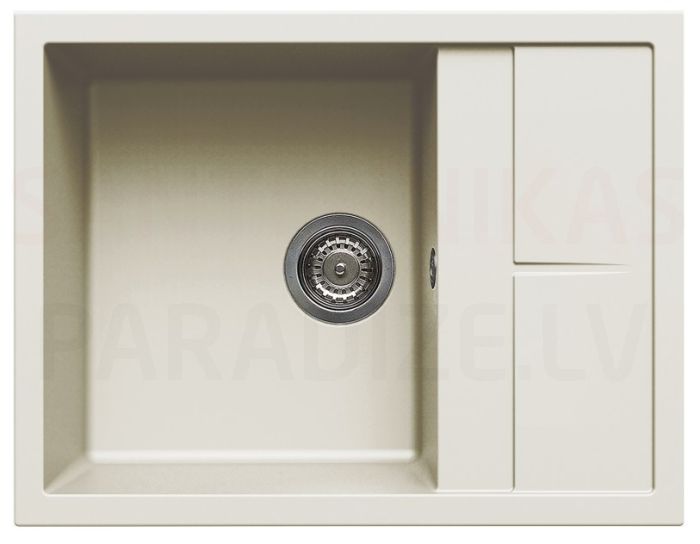 ELLECI akmens masas virtuves izlietne UNICO 125 Bianco Antico 65x50 cm