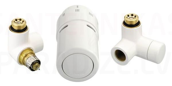Danfoss komplekts, kreisās puses termostata montāža RA-URX RTX DN15 (balts)