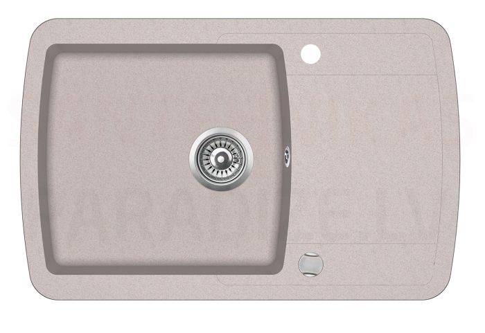 Aquasanita stone mass kitchen sink LIRA 800 Beige 78x50 cm