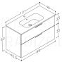 RB GRAND 100 izlietnes skapītis ar izlietni (brūns ozols) 600x1000x460 mm
