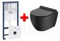 GROHE WC komplekts 7in1 iebūvējamais rāmis + poga Scate Cosmo + KKPOL pods Latona ar SC vāku (melns)
