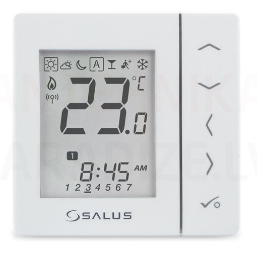 SALUS bezvadu digitālais temperatūras regulators - ar bateriju barojams VS20WRF