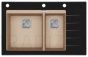 HELIKA akmens masas virtuves izlietne DELICIA PLUS (AW) 850 Black/Beige 86x54 cm