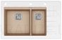 HELIKA akmens masas virtuves izlietne DELICIA PLUS (AW) 850 White/Beige 86x54 cm