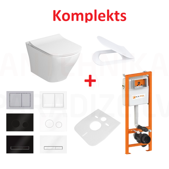  AKCIJA 5 in 1 piekaramā poda komplekts Ravak Classic RimOff + KKPOL    