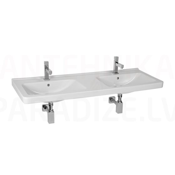 Cubito double washbasin, white, 130x48,5сm