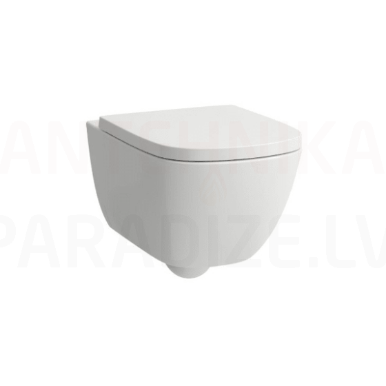 WC Palomba Rimless, wall-hung, 360x540 mm, with cover QR / SC, white