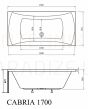 BLU acrylic rectangular bathtub CABRIA 1700x750