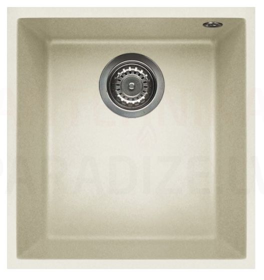 ELLECI stone mass kitchen sink QUADRA 100 UNDERMOUNT Bianco Antico 38x44 cm