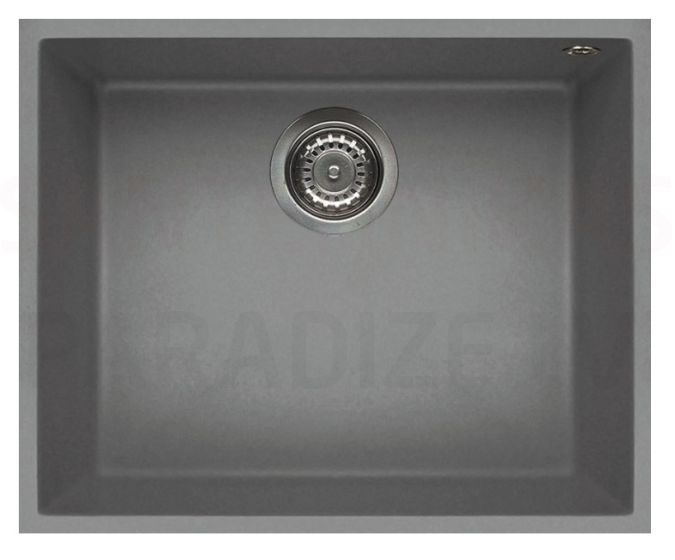 ELLECI stone mass kitchen sink QUADRA 105 UNDERMOUNT Light grey 54x44 cm