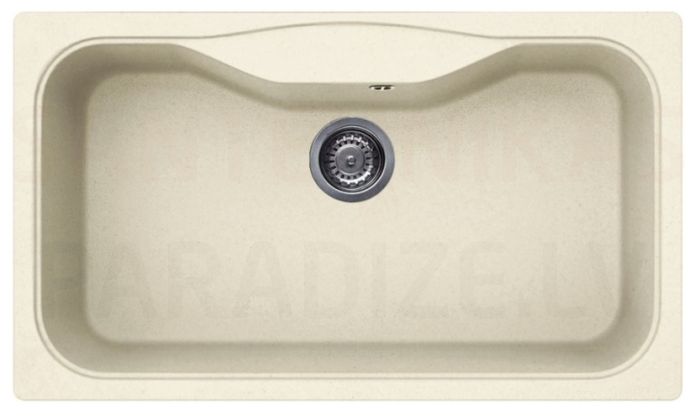 ELLECI akmens masas virtuves izlietne FOX 360 Bianco Antico 86.3x50.3 cm