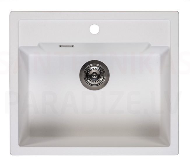 Reginox stone mass kitchen sink Amsterdam 54 Pure White tapwing 60x51cm