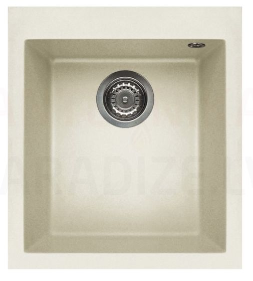 ELLECI akmens masas virtuves izlietne QUADRA 100 Bianco Antico 41x50 cm