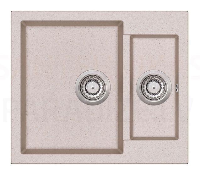 HELIKA akmens masas virtuves izlietne TESA (AW) 600 Beige 58x50 cm