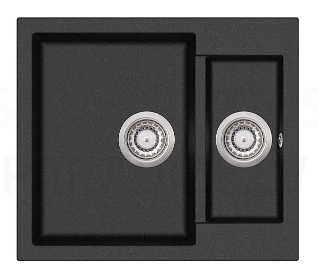 HELIKA akmens masas virtuves izlietne TESA (AWP) 600 Black Metallic 58x50 cm