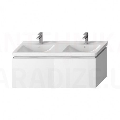 Bathroom vanity unit CUBITO-N 130, without washbasin, white, two drawers