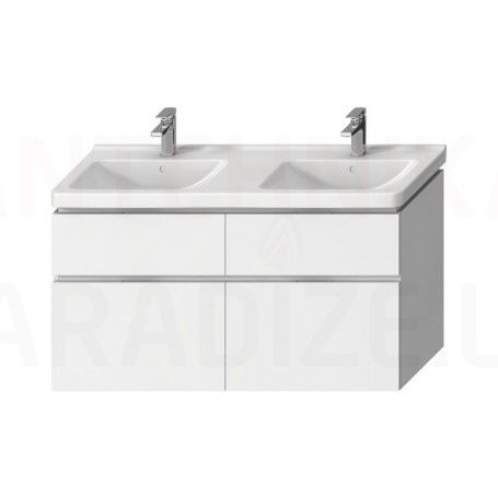 Bathroom vanity unit CUBITO-N 130, without washbasin, white, four drawers