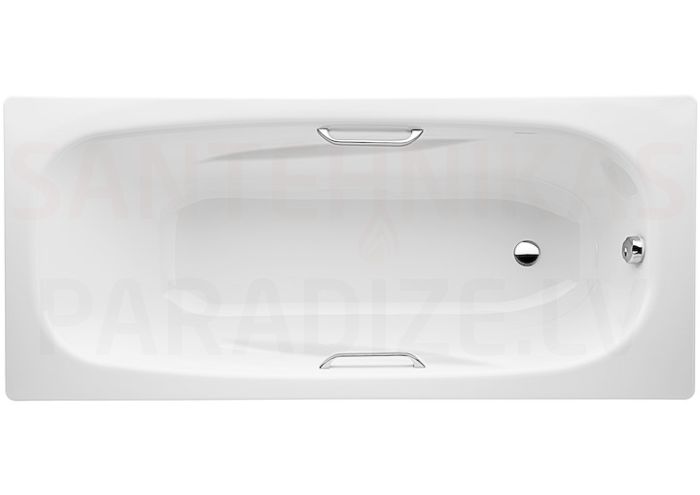 Bath ALMA 160X75 with handles in white steel