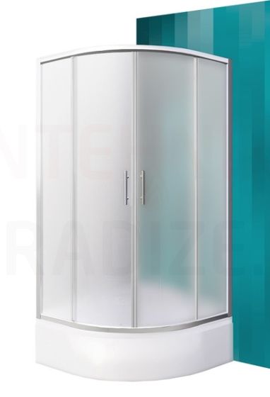 Roltechnik shower enclosure-corner SANIPRO LINE PORTLAND NEO Brilliant + matte glass 165x80x80