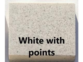 PLATINUM akmens masės kriauklės WHITE WITH POINT